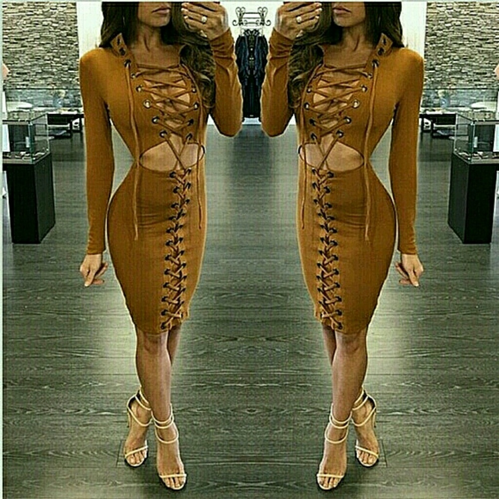 💋LACE UP BODYCON CROP TOP AND SKIRT SET!!